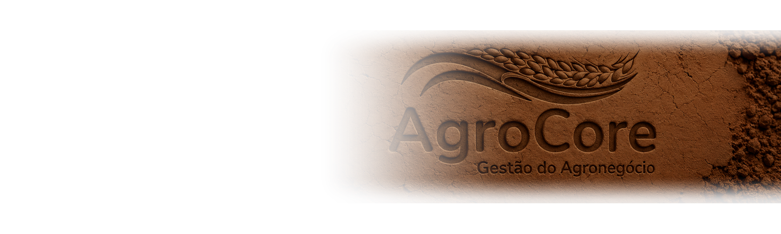 Logo da AgroCore Gestão do Agronegócio entalhado em barro